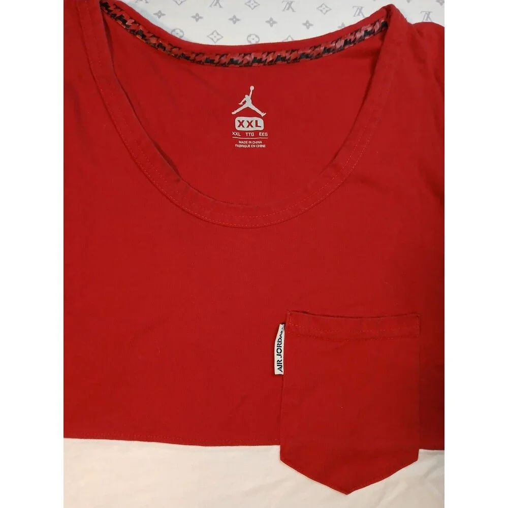 Nike Jordan Tank Top Shirt Mens XXL Red Black Colorblock Basketball Athletic